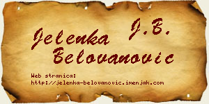 Jelenka Belovanović vizit kartica
